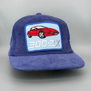 Vintage '80s Nissan 300-ZX Corduroy Leather Strap Patch Hat